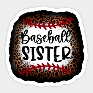 Baseball Sister Leopard Baseball Sister Sticker